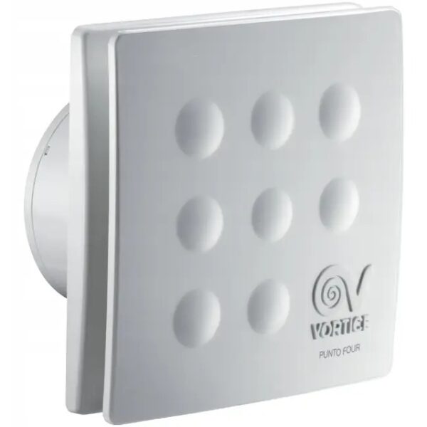 Wentylator łazienkowy ścienny sufitowy cichy i wydajny timer 120 mm – Vortice Punto Four MFO 120/5″ T